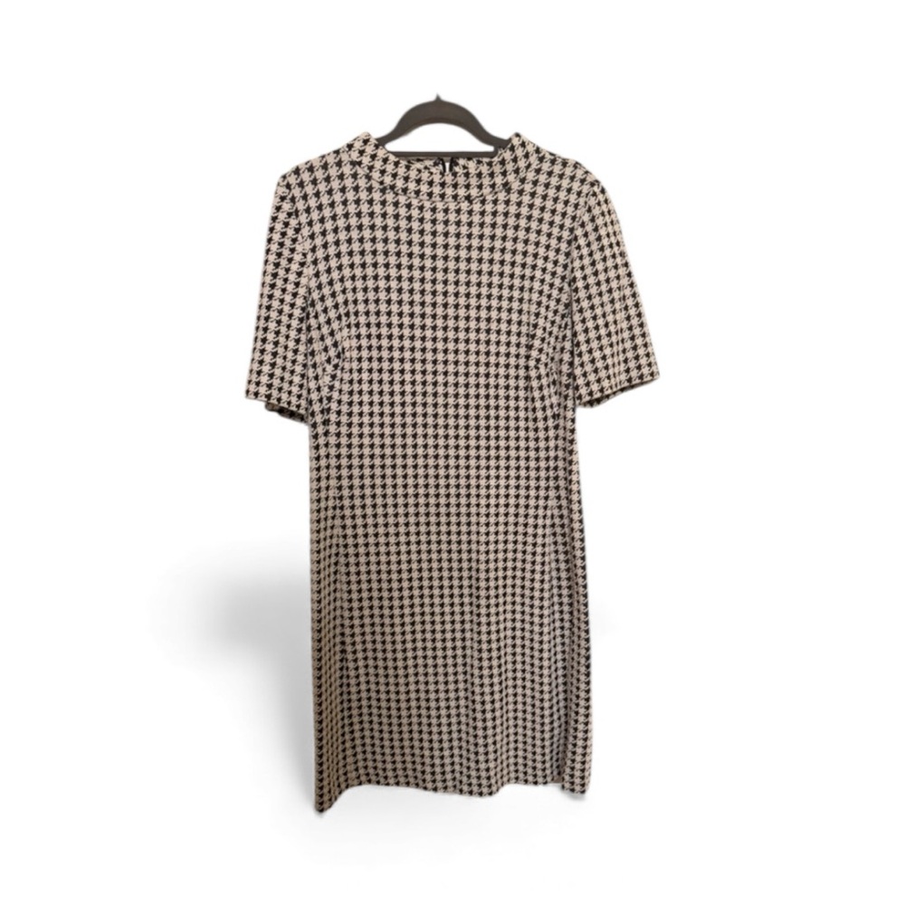 American Living Black and White Houndstooth Short Sleeve Dress